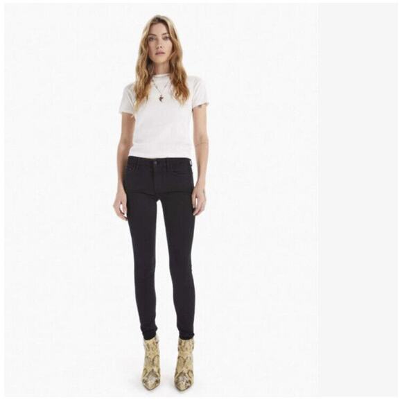 Mother Sz 25 Womens High Waisted Looker Jeans Not Guilty Black - Picture 13 of 13